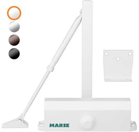 Marie Hold Open Door Closer Applies Regular,Top Jamb Mounting,Adjustable Automatic Size 2 Door Closer for 55-99 lbs Residential and Commercial Light Doors
