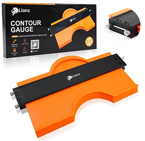 Konturenlehre mit Schloss und Einstellschrauben, 25.4 cm, breites Profilwerkzeug, präzise Kopieren von ungeraden Formen, Duplikator, unverzichtbares Werkzeug für Heimwerker