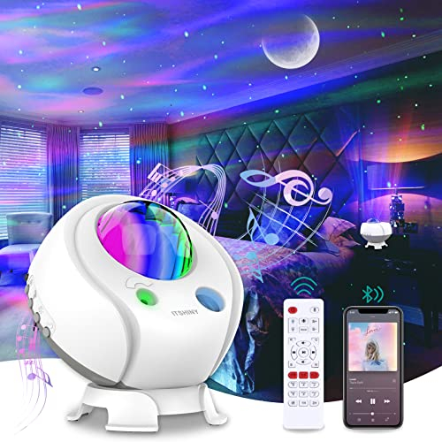 ITSHINY Projecteur Ciel Étoile, Projecteur Galaxie avec Haut-parleur Bluetooth, pour Chambre Plafond Enfants Adultes