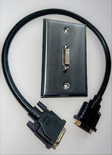 Kit plaque murale DVI avec coupleur et rallonge de câble DVI-D 1,5 pieds