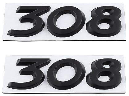 308 Emblem Auto Aufkleber Autozubehör Abzeichen Automotive Kotflügel Aufkleber (Schwarz)
