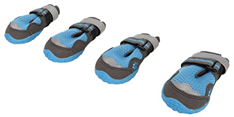 Hundeschuhe, Weiche, rutschfeste Blaue Hundeschuhe, 4 Stück, Zum Wandern für Hunde Zum Spazierengehen (Größe 8)