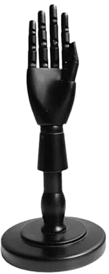 Fonowx Schaufensterpuppe, handbeweglich, aus Holz, für Künstler, bewegliche Hand, Schaufensterpuppe, Schmuckständer, Schaufensterpuppe, Handfigur zum Malen, Schwarz