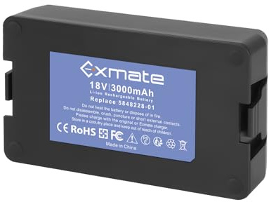 Exmate 18V 3000mAh Ersatz Akku für Gardena Sileno Minimo 250, Gardena Sileno City/Life, Husqvarna Automower 115H/305/310/315/315X (2020) Mähroboter Rasenmäher Akku