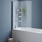 IDMarket - Badewannenabtrennung mit 2 Klappen, 100 x 140 cm, mit Profil aus silberfarbenem Aluminium