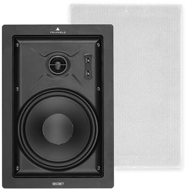 Triangle - Secret IWT8 - Enceinte Encastrable Murale - Puissance Admissible 160W – Haut-parleurs 20 cm –Tweeter Orientable - Effets Surround et Latéral - 257 x 378 x 105 mm - (Pièce)