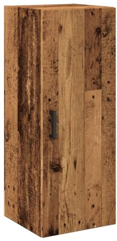 vidaXL Armario de Pared Madera de ingeniería Envejecida 34,5x34x90 cm, Armario, Armario Colgante, Armario Auxiliar, Armario de almacenaje