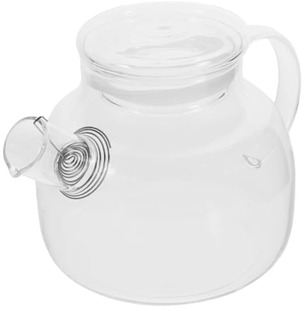 BEBEMOKO Jarra De Vidrio Filtro De Infusiones Hervidor De Agua Con Tapa De Vidrio Para Preparar y Servir Té o Agua Fría Casa