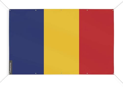 Bandiera Romania con 10 occhielli in diverse misure, 170 x 255 cm