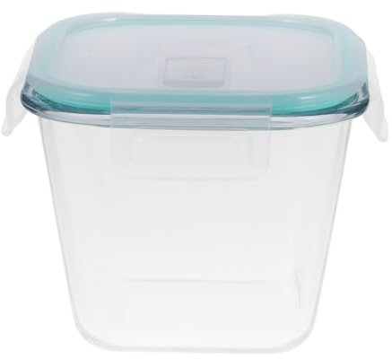 Sosoport Vassoio in Vetro Borosilicato Coperchio Ermetico Per Preparazione Dei Pasti Adatto Al Microonde Congelatore Design Quadrato Per Risparmiare Spazio Contenitore Trasparente Per Alime