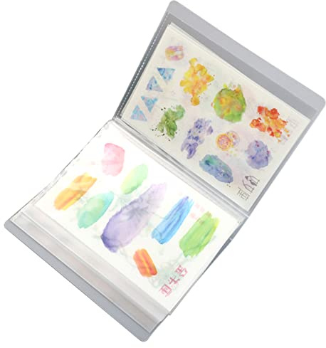 Jeffergarden A6 40-sidars Handkonto Insert Storage Book, Mini Clear Organizer-mappen med PP-påse för Klistermärken och Vykort