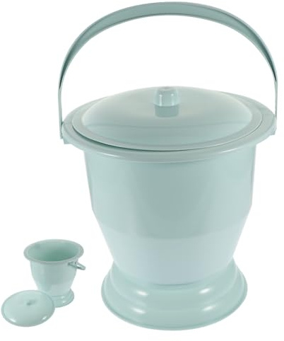 CIYODO Vaso per Urina di Plastica Sputacchiera con Coperchio Secchio per Urina per Ragazzo Ragazza e Anziani Leggero e Compatto Facile da Pulire e Trasportare