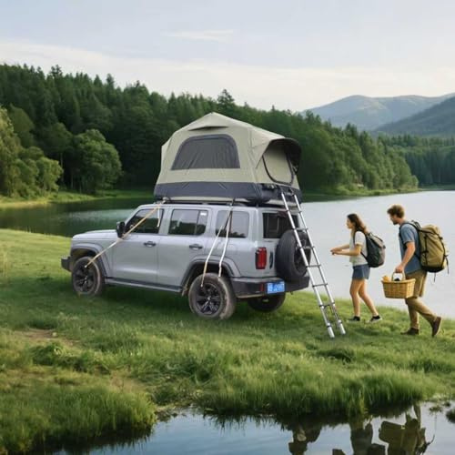 Generisch Aufblasbares Campingzelt Mit Handpumpe Wasserdicht 3000mm UV50+ Dachzelt für SUV & Outdoor - 15cm Bodenplatte & 5-Minuten-Aufbau