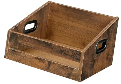 LeeQinersw Rustikale Aufbewahrungskiste Aus Holz für Schallplatten, Ideal für Die