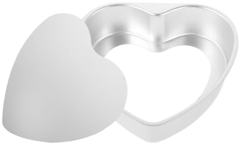 DECHOUS Molde para Pasteles en Forma de Corazón de Aleación de Aluminio con Fondo Extraíble y Diseño Desmontable para Hornear en Horno Seguro