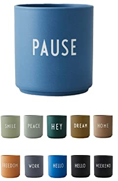 Design Letters Kaffeebecher PAUSE | Porzellan Kaffeetasse Ideal für Osterdeko & Ostergeschenke | Ostergeschirr | Lieblingsbecher Tasse mit Spruch | Osterdeko Modern | Dekorative Kaffeebecher 250 Ml