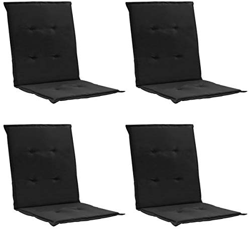 vidaXL Gartenstuhlauflagen für Niedriglehner 4 STK. Schwarz 100x50x3cm