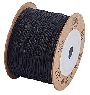 UNICRAFTALE Ca. 100 m/Rolle 0.8 mm Schwarzes Nylonfaden Armband Nylonschnur Perlenfaden Halskette Perlenkordel Für DIY Schmuck Armbänder Basteln