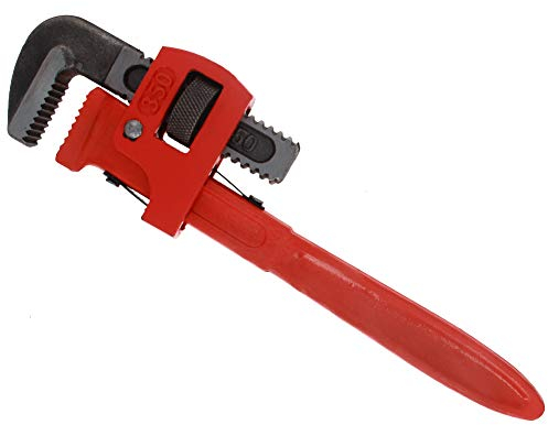 Utoolmart 35,6 cm lange robuste gerade Rohrzange aus Karbonstahl, verstellbarer Sanitärschlüssel, Backen-Kapazität, Klempnerzange, Werkzeug zum Klemmen und Drehen von Stahlrohren, 1 Stück