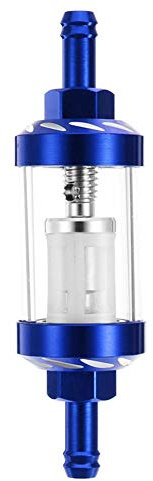 Motorrad Kraftstofffilter, Ölfilter, Benzinfilter, Aluminium Gas Heizölfilter, für Motorrad ATV Dirt Pit Bike Moto Scooter Offroad-Motorräder,Blau