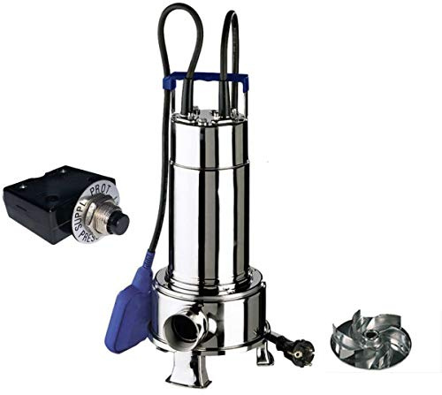 Right 75MA Elettropompa sommergibile Ebara V230 monofase con galleggiante pompa sommersa per acque luride liquame girante acciaio vortex anti intasamento con disgiuntore termico salvamotore
