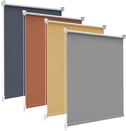 bobodeco Verdunklungsrollo ohne Bohren & mit Bohren, Verdunkelungsrollo Klemmfix, Hellgrau 45x150cm (BxH), Thermorollo Sichtschutz und Sonnenchutz, Rollos Hitzeschutz für Fenster & Tür