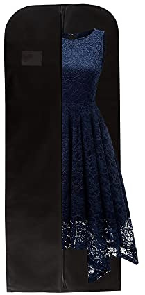 Wedcova Dress Bag | Hanging Garment Bags | Full Length Travel Protector | Wedding Clothes Storage Cover with Zipper for Women | Pack of 1 | 60 Inch | Black