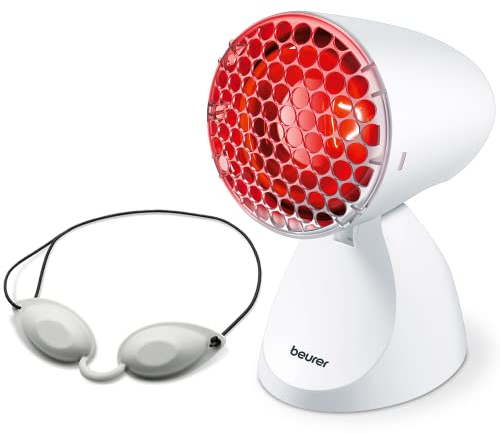 Beurer IL 11 Infrared Lamp with Protective Grid, Medical Device with Calming Heat for Use in Colds and Muscle Strains, 5 Levels of Tilt