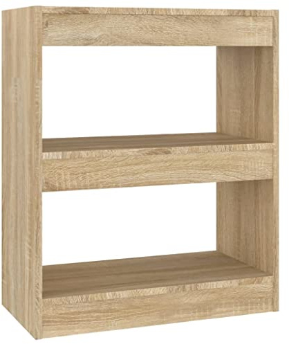 vidaXL Estantería/Divisor de Espacios Armario Estante Separador Partición Pantalla de Privacidad Mueble Librería Color Roble Sonoma 60x30x72 cm