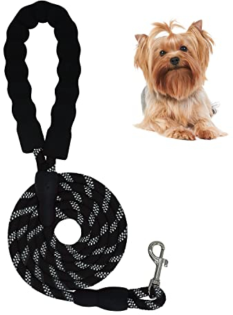 ZENVALY Hundeleinen, Starke Hundeleine mit Bequemen Gepolsterten Griff, Reflektierende Hundeleine, Trainingsleine für Hunde, für Welpe, Kleine Hunde, 150cm, Schwarz