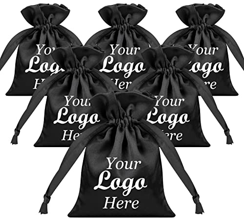 TOPTIE Custom 50 Stück Satin-Geschenkverpackungsbeutel, gestalten Sie Ihre Schmuck-Kordelzugbeutel mit Logo