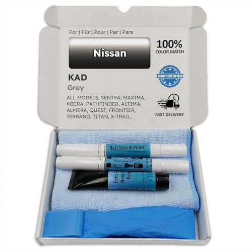 Genuine Colors Lackstift GREY KAD für Nissan Grau SENTRA MAXIMA MICRA PATHFINDER ALTIMA ALMERA QUEST FRONTIER TERRANO TITAN X-TRAIL MURANO VERSA SYLPHY NOTE XTERRA NAVARA ROGUE NV CUBE ARMADA JUKE NV2