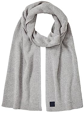 TOM TAILOR Herren 1038515 Basic Winterschal mit Wolle, 12035-Grey Heather Melange, OneSize