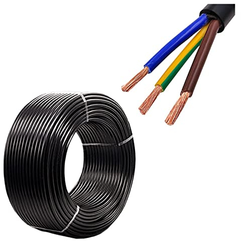 NEPIAN 18/17/15/13/11/9 AWG 2/3/4/5 Kerne 1 Meter RVV-Kabel Steuersignalleitung Kupferdraht Schwarz ummanteltes PVC-Elektrokabel Netzkabel Leisurely (Size : 5Cores 1Meter, Color : 15 AWG)