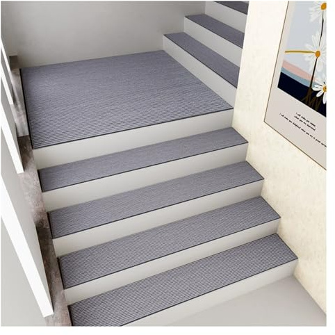 Stufenmatten Außen Innen Rutschfest Treppenstufen Matten,Anti-Rutsch Teppich Treppen Treppenstufen für Holzstufen,Weich Treppenteppich Selbstklebend,Waschbarer Treppenschoner Stufenschutz Rechteckig (