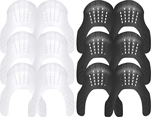 GORYGOLD 6 Pairs Crease Protector Shoe Guard for Sneakers: Air Force 1, Jordan 1, Jordan 4, Dunks & More, Size 3-15, Black + White, Men US Size 9-15