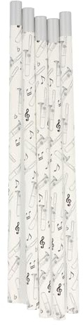 Musikboutique, weiße Bleistifte mit magnetischem Kopf, verschiedene Instrumente, 5er-Packung (Posaune)