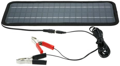 Komdndht Solar Panel Power Car Universal Boat Battery Charger 12V 4.5W Portable Black Single Crystal for Car Boat Rechargeable Power Battery