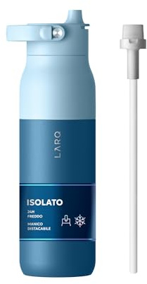 LARQ Swig Top H₂O Bottle 1 Liter /34oz – Insulated Stainless Steel Water Bottle with Integrated Straw – Wide-Mouth, Detachable Handle, BPA Free – Perfect for Gym, Sport, Football, Yoga and Travel