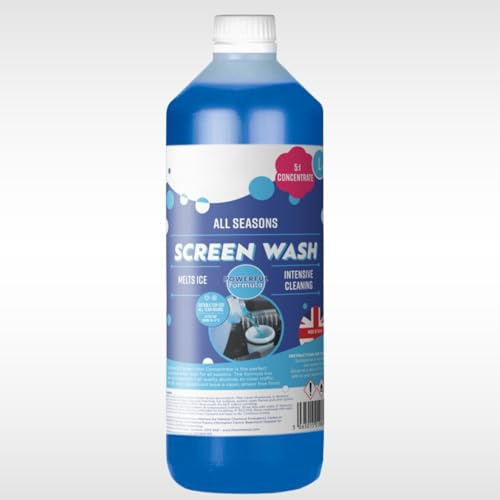 Dunnet Tools 1L Screenwash Concentrate, Makes Up to 5 Litres, Windscreen Washer Fluid, Screen Wash for Cars, Car Screenwash, Antifreeze Effective to -5°C, Washer Fluid for Clear Visibility