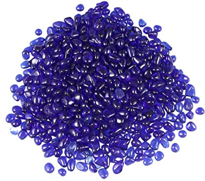 CIYODO Décoration Daquarium Gravier en Verre Coloré Décorations Daquarium pour La Maison 5-9 Mm Foncé 500 G