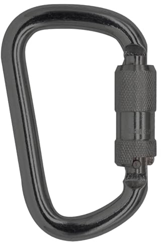 Auto Locking Carabiner 45KN=10000lbs Heavy Duty Large Clip Climbing Carabiner Twist Lock Carabiners for Rock Climbing, Camping, Gym,Rescue (CE Rated,D Shape) Black