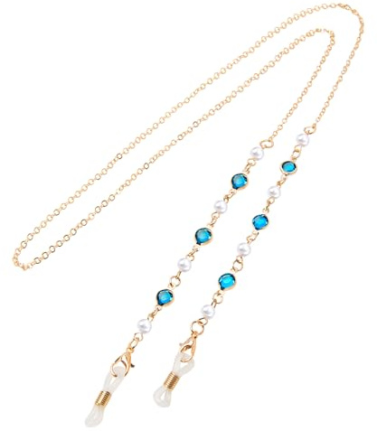 XXXFLOWER Sunglasses Chain Bead Glasses Strap Spectacle Cord Pearl Glasses Chain Eyeglasses Chain with Non-Slip for Reading Glasses Mask Elegant Glasses Lanyard Glasses String Around Neck Women