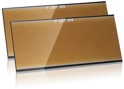 Cabilock 2pcs Gold-plated Welding Lens High Transparency Protective Glass for Welding Helmet and Polished Edges Comprehensive Shielding for Welders