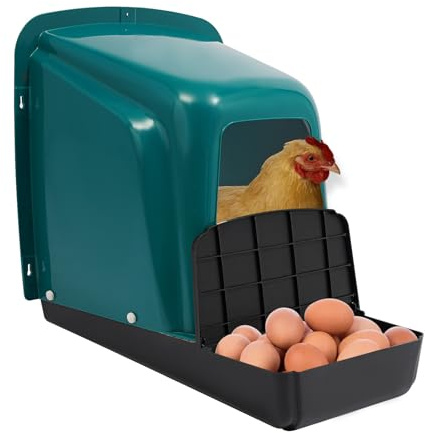 Hühnerklappe Legenest für Hühner 5er-Pack Hühner-Nistkästen aus Kunststoff mit Eierrollfunktion und guter Belüftung Nest für bis zu 12 Mittelgroße Eier 46.6 X 39 X 41.5cm