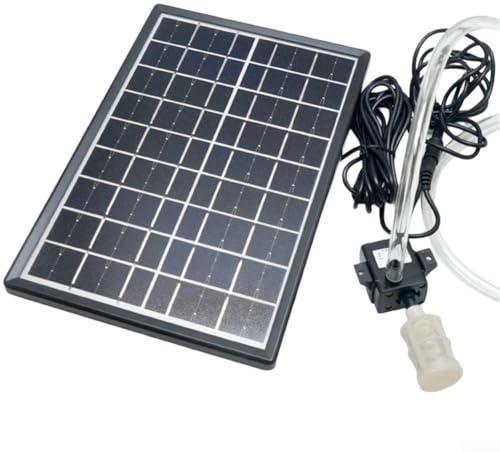 Solar Fountain Pump, 6W Solar Powered Water Pump Solar Panel Kit with Transparent Hose and Filter for Pond, Fountain, BirdBath, Garden