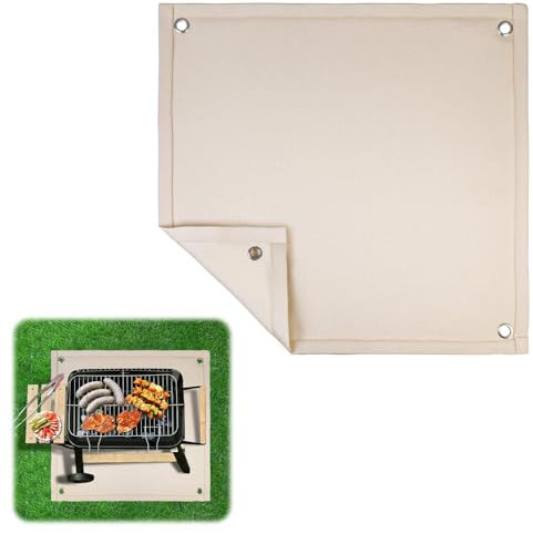 Fire Pit Mat, 50x50cm Fireproof Heat Resistant Camping Pit Mat, Waterproof BBQ Grill Mats, Fire Resistant Shield Fiberglass Stove Mats for Outdoor Deck Lawn Patio Protecto, Flame Retardant