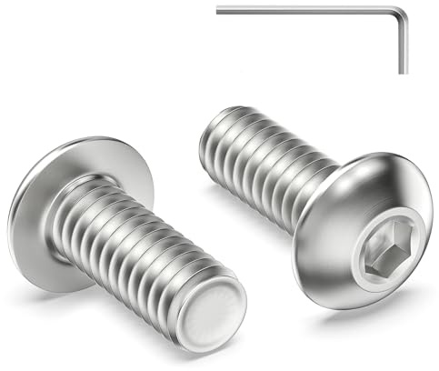 Zuyya 60 Stück Linsenkopfschrauben M5 x 12 mm Flachkopfschrauben M5 | Edelstahlschrauben Innensechskant, Edelstahl A2 V2A, Vollgewinde Halbrundkopfschrauben mit Innensechskantschlussel