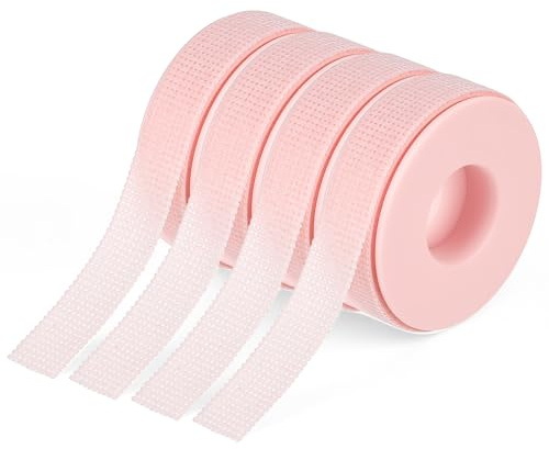 4 Rollen Wimpernband Wimpern Tape Wimpern Klebeband Wimpernverlängerung Band Lash Tap Rosa Klebeband Erweiterung Unter Auge Band Micropore Tape Extensions für Lash Extension DIY(Rosa)