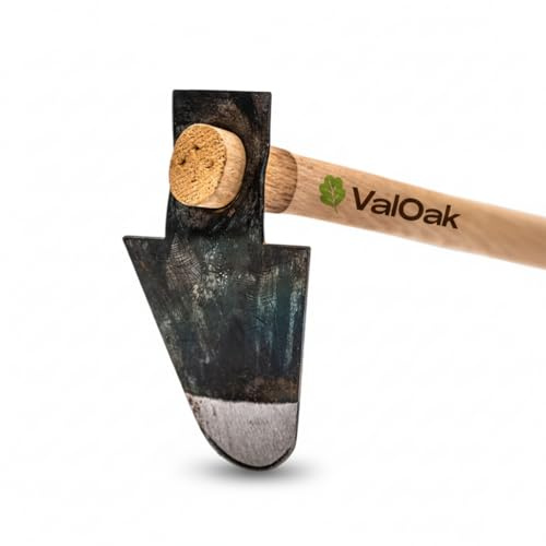 Valoak Zappino Tondo da Giardinaggio | Manico in Legno di Faggio da 60 cm | Lama in acciaio da 13 cm | Made in Italy
